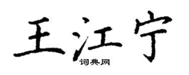 丁謙王江寧楷書個性簽名怎么寫