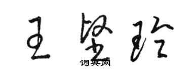 駱恆光王堅玲草書個性簽名怎么寫