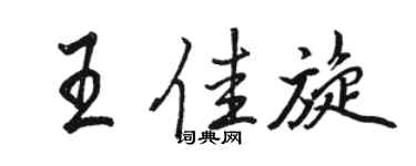 駱恆光王佳旋行書個性簽名怎么寫