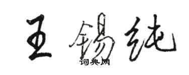 駱恆光王錫純行書個性簽名怎么寫