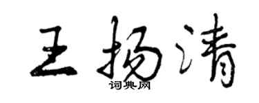 曾慶福王揚清行書個性簽名怎么寫