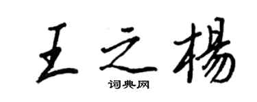 王正良王之楊行書個性簽名怎么寫