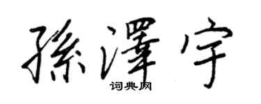 王正良孫澤宇行書個性簽名怎么寫