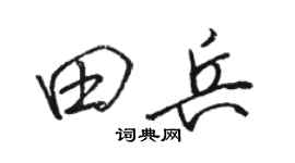 駱恆光田兵行書個性簽名怎么寫