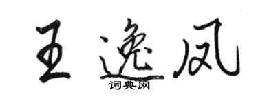 駱恆光王逸鳳行書個性簽名怎么寫