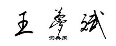 梁錦英王夢斌草書個性簽名怎么寫