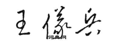 駱恆光王儀兵草書個性簽名怎么寫