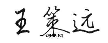 駱恆光王策遠行書個性簽名怎么寫