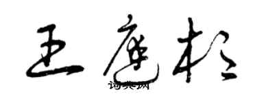 曾慶福王庭杉草書個性簽名怎么寫