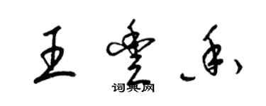 梁錦英王豐香草書個性簽名怎么寫