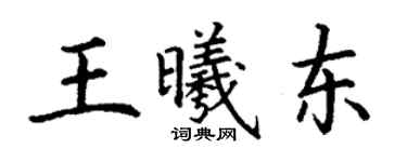 丁謙王曦東楷書個性簽名怎么寫