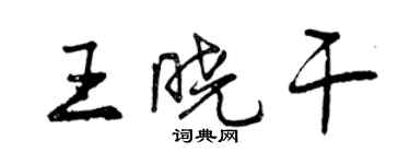 曾慶福王曉乾行書個性簽名怎么寫