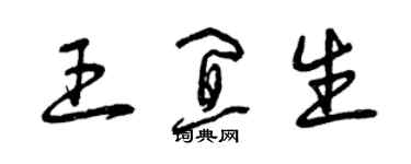 曾慶福王宜生草書個性簽名怎么寫