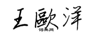 王正良王歐洋行書個性簽名怎么寫