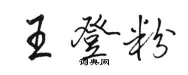 駱恆光王登粉行書個性簽名怎么寫