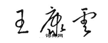 駱恆光王康雲草書個性簽名怎么寫