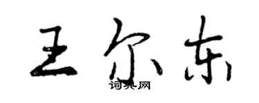 曾慶福王爾東行書個性簽名怎么寫