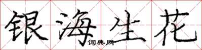 龐中華銀海生花楷書怎么寫