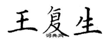 丁謙王復生楷書個性簽名怎么寫