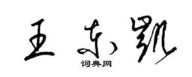 梁錦英王東凱草書個性簽名怎么寫