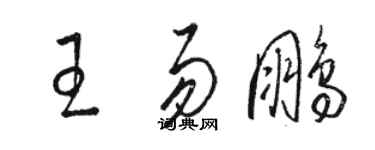 駱恆光王易鵬草書個性簽名怎么寫