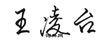 駱恆光王凌台行書個性簽名怎么寫