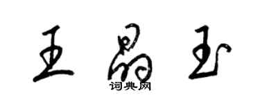 梁錦英王晶玉草書個性簽名怎么寫