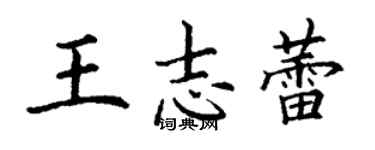 丁謙王志蕾楷書個性簽名怎么寫