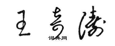 駱恆光王奇濤草書個性簽名怎么寫