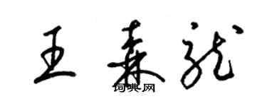 梁錦英王森龍草書個性簽名怎么寫