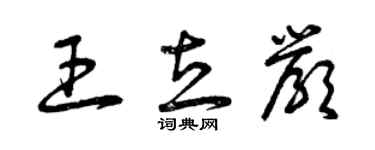 曾慶福王立嚴草書個性簽名怎么寫