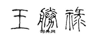 陳聲遠王勝祿篆書個性簽名怎么寫