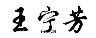 胡問遂王寧芳行書個性簽名怎么寫