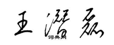 梁錦英王潛磊草書個性簽名怎么寫