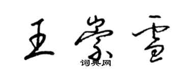 梁錦英王崇雪草書個性簽名怎么寫