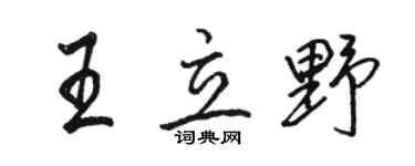 駱恆光王立野行書個性簽名怎么寫