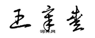 曾慶福王章愛草書個性簽名怎么寫