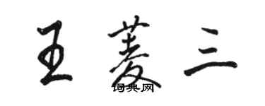 駱恆光王菱三行書個性簽名怎么寫