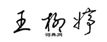 梁錦英王柳婷草書個性簽名怎么寫