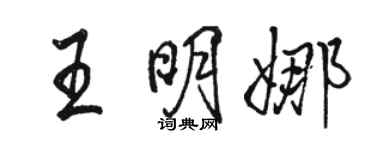 駱恆光王明娜行書個性簽名怎么寫