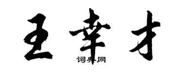 胡問遂王幸才行書個性簽名怎么寫