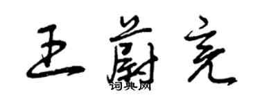 曾慶福王蔚亮草書個性簽名怎么寫