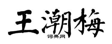 翁闓運王潮梅楷書個性簽名怎么寫
