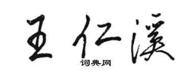 駱恆光王仁溪行書個性簽名怎么寫