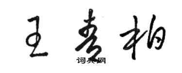 駱恆光王青柏草書個性簽名怎么寫