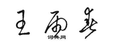 駱恆光王雨春草書個性簽名怎么寫