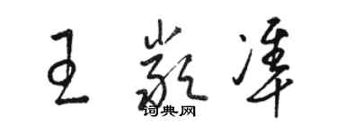 駱恆光王嚴準草書個性簽名怎么寫