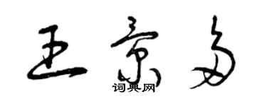 曾慶福王景多草書個性簽名怎么寫