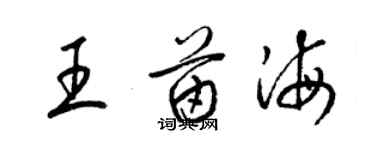 梁錦英王苗海草書個性簽名怎么寫