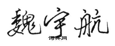 駱恆光魏宇航行書個性簽名怎么寫